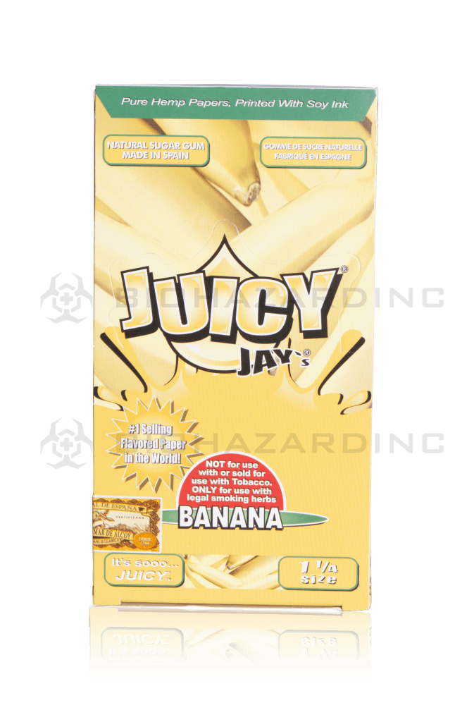 Juicy Jay's® | Wholesale Flavored Rolling Papers Classic 1¼ Size | 78mm - Various Flavors - 24 Count Rolling Papers Juicy Jay's Banana  