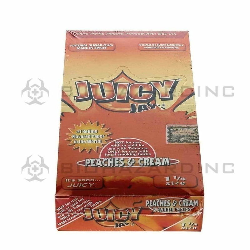Juicy Jay's® | Wholesale Flavored Rolling Papers Classic 1¼ Size | 78mm - Various Flavors - 24 Count Rolling Papers Juicy Jay's Peaches & Cream  