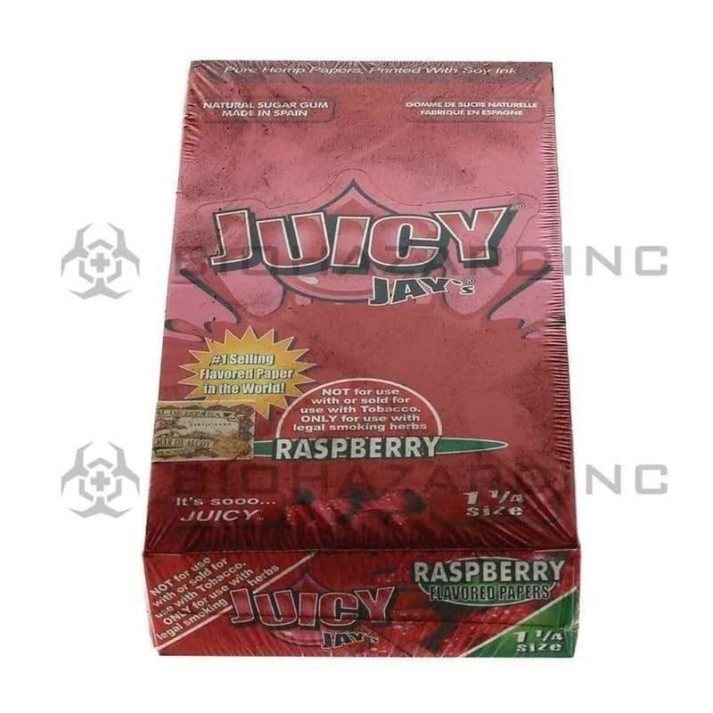 Juicy Jay's® | Wholesale Flavored Rolling Papers Classic 1¼ Size | 78mm - Various Flavors - 24 Count Rolling Papers Juicy Jay's Raspberry  