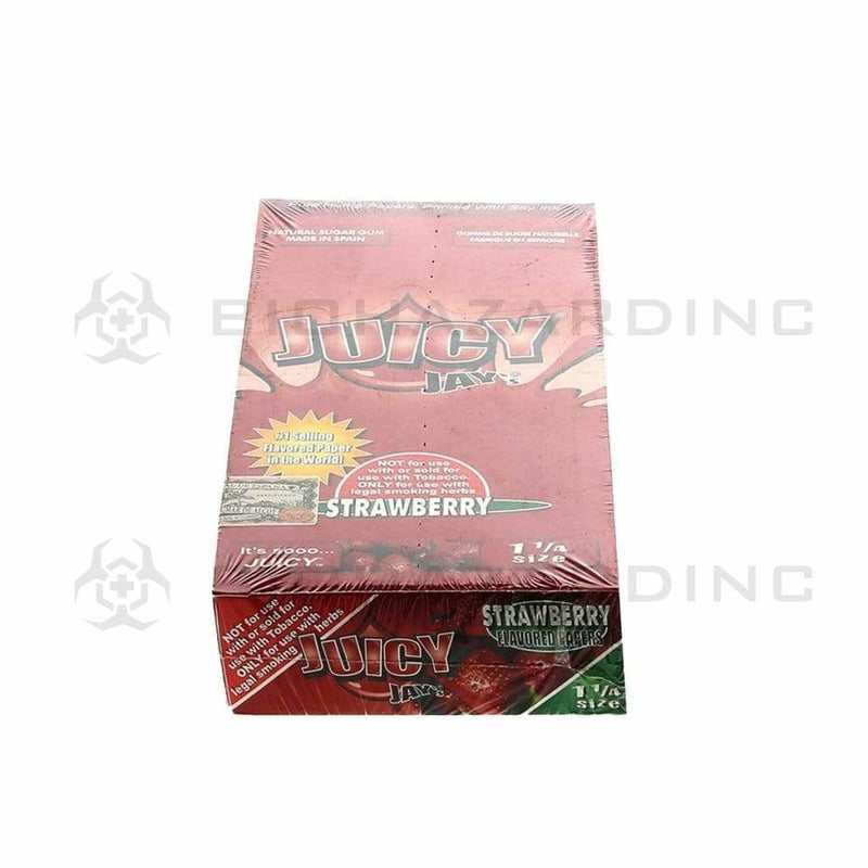 Juicy Jay's® | Wholesale Flavored Rolling Papers Classic 1¼ Size | 78mm - Various Flavors - 24 Count Rolling Papers Juicy Jay's Strawberry  