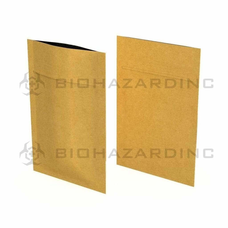 Tamper Evident | Matte Kraft Paper Mylar Bags - Various Sizes Mylar Bag Biohazard Inc 3" x 4" - 1g - 1000 Count  