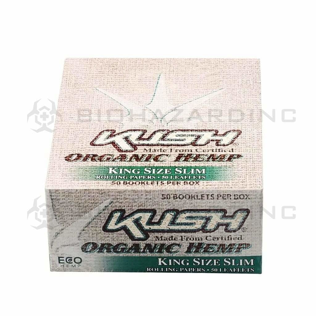KUSH® | 'Retail Display' Organic Hemp Rolling Papers King Slim | 110mm - Hemp Paper - 50 Count Rolling Papers Kush   