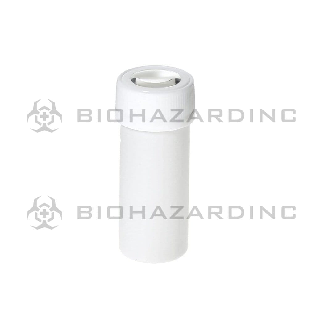 Magnijar | Plastic Vials w/ Magnifying Lens on Caps | 16 Dram - 300 Count - Various Colors Plastic Jar Biohazard Inc Opaque White  