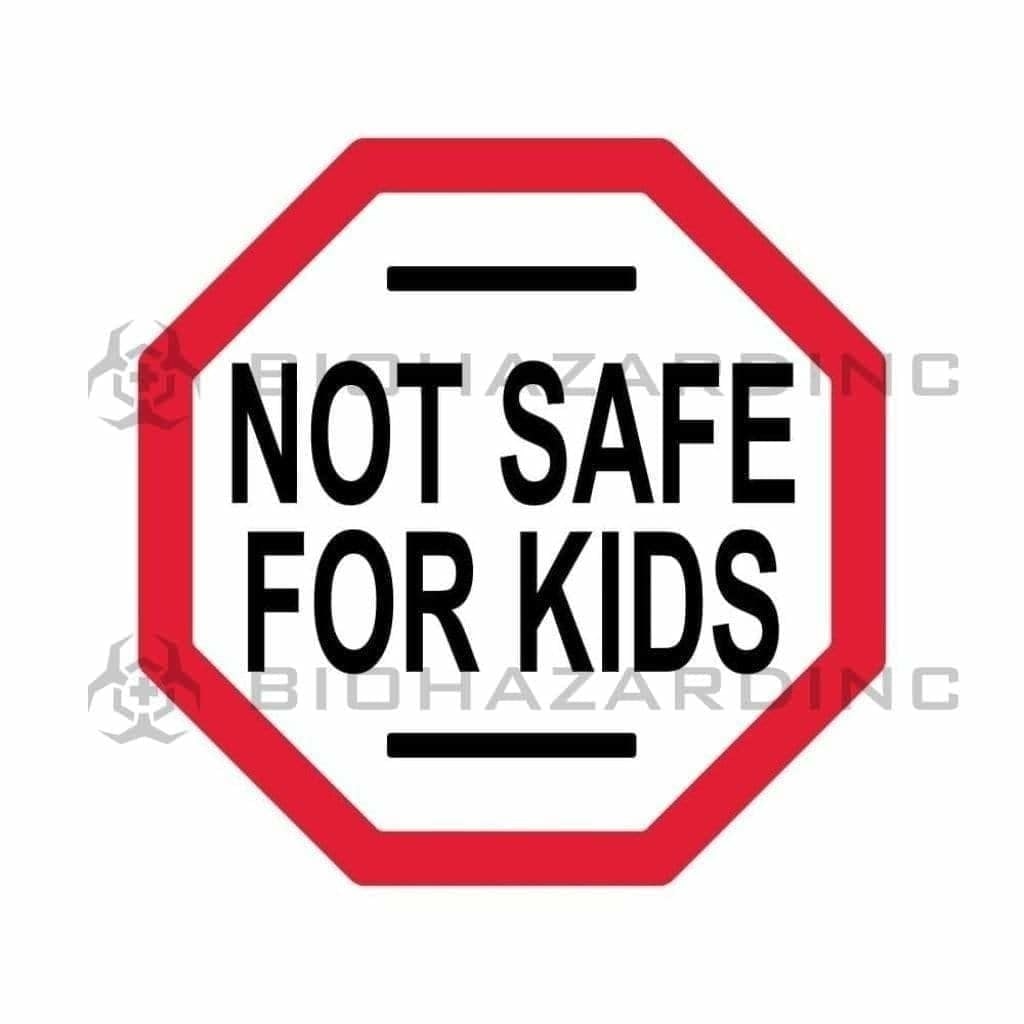 Massachusetts & Maine | "Not Safe For Kids" Compliance Labels Compliance Labels Biohazard Inc   