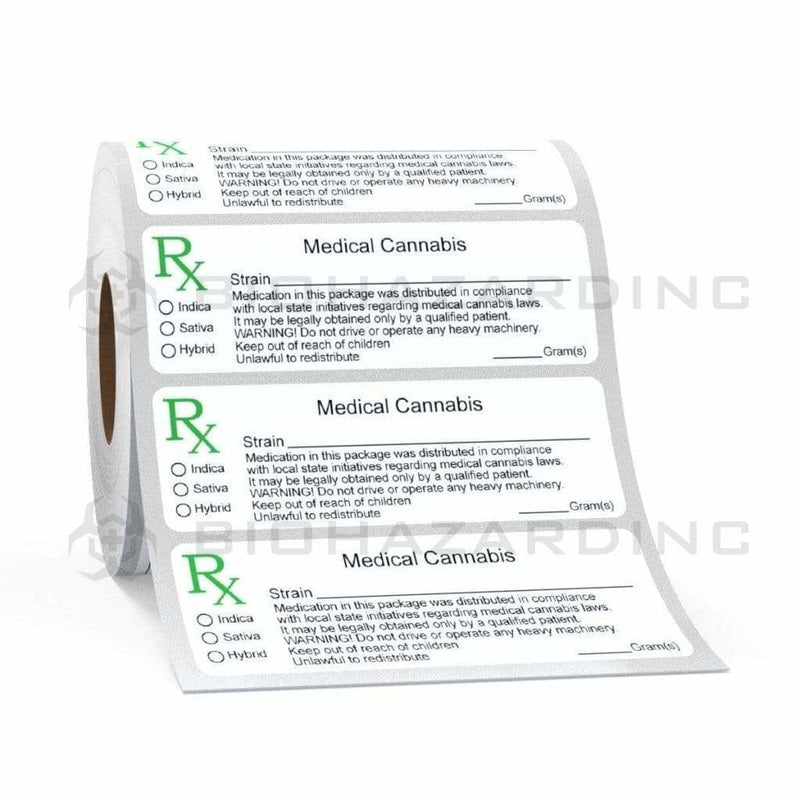Generic | United States Generic Medical Marijuana Labels | 1" x 3" - 1000 Count Compliance Labels Biohazard Inc   