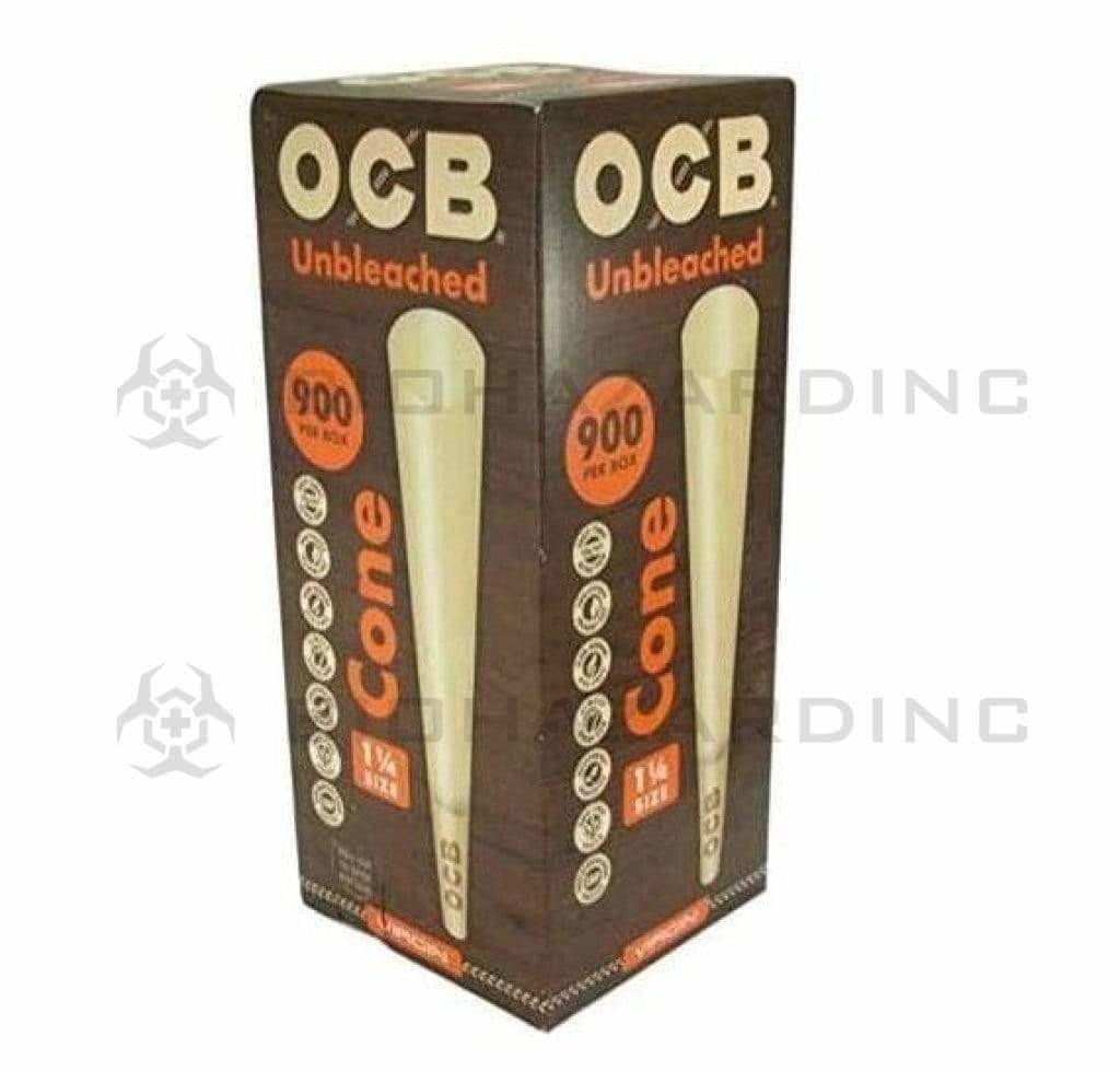OCB® | Virgin Unbleached Pre-Roll Cones 1¼ Size | 84mm - Unbleached Brown - 900 Count Pre-Rolled Cones OCB   