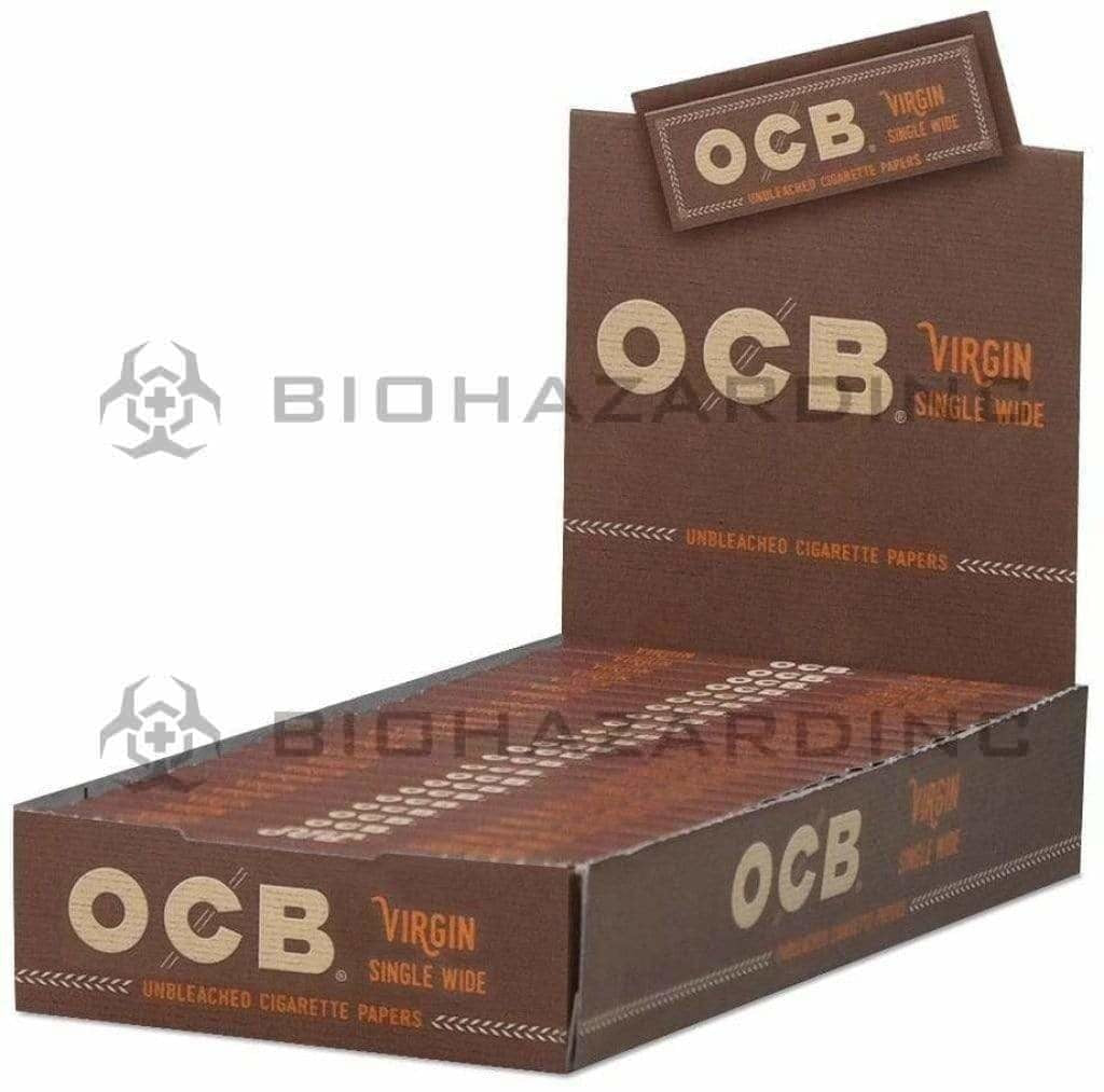 OCB® | 'Retail Display' Virgin Rolling Papers | Unbleached Brown - 24 Count - Various Sizes Rolling Papers OCB Single Wide - 70mm - 50/Pack  