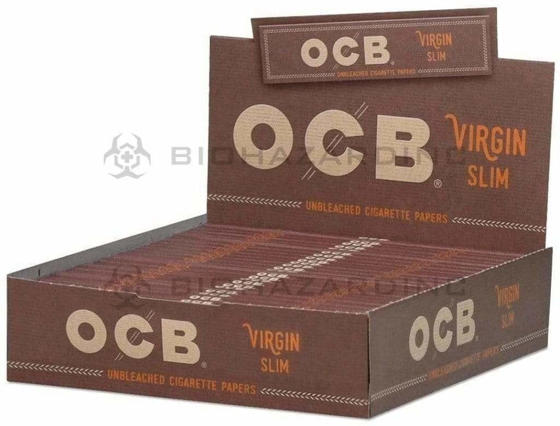 OCB® | 'Retail Display' Virgin Rolling Papers | Unbleached Brown - 24 Count - Various Sizes Rolling Papers OCB King Slim - 110mm - 32/Pack  