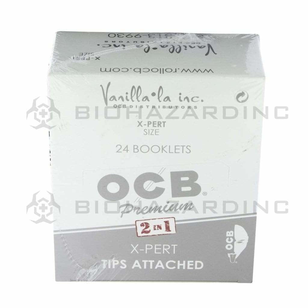 OCB® | 'Retail Display' X-Pert Rolling Papers w/ Tips | White - 24 Count - Various Sizes Rolling Papers + Tips OCB King Slim - 110mm  