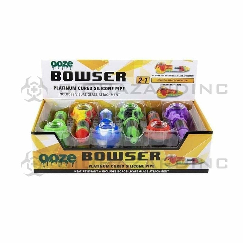 OOZE® | 'Retail Display' Bowser Silicone Glass Pipe | 4" - Silicone - 12 Count Silicone Hand Pipe Ooze   