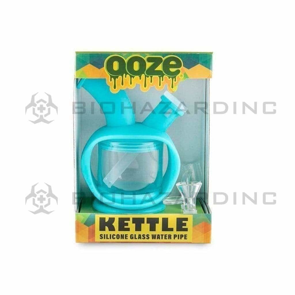 OOZE® | Kettle Silicone Bubbler Dab Rig Combo | Various Colors Silicone Bong Ooze Teal  