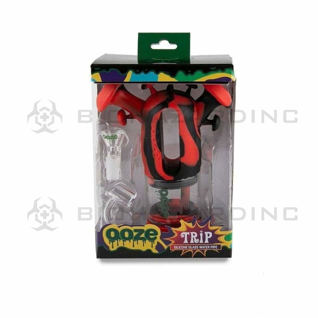 OOZE® | Trip Silicone Bubbler | Various Colors Silicone Bong Ooze Black & Red  