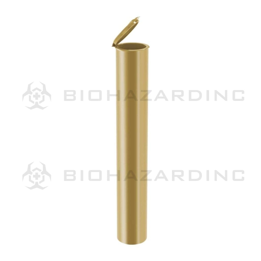 DISCONTINUED - Pre-Roll Tubes | Large Plastic Pre-Roll Tubes | 116mm - Gold - 500 Count Joint Tube Biohazard Inc   