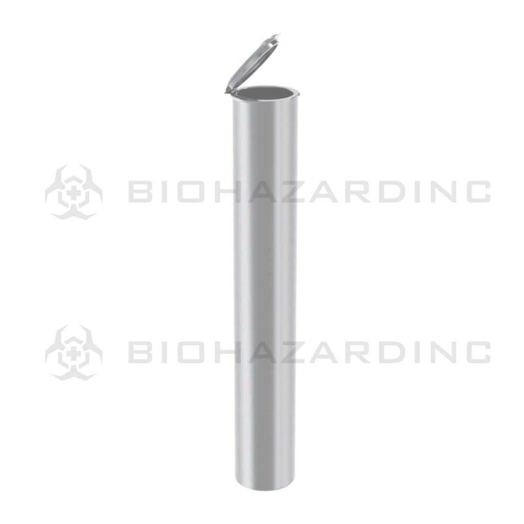 Pre-Roll Tubes | Large Plastic Pre-Roll Tubes | 116mm - Silver - 500 Count Joint Tube Biohazard Inc   