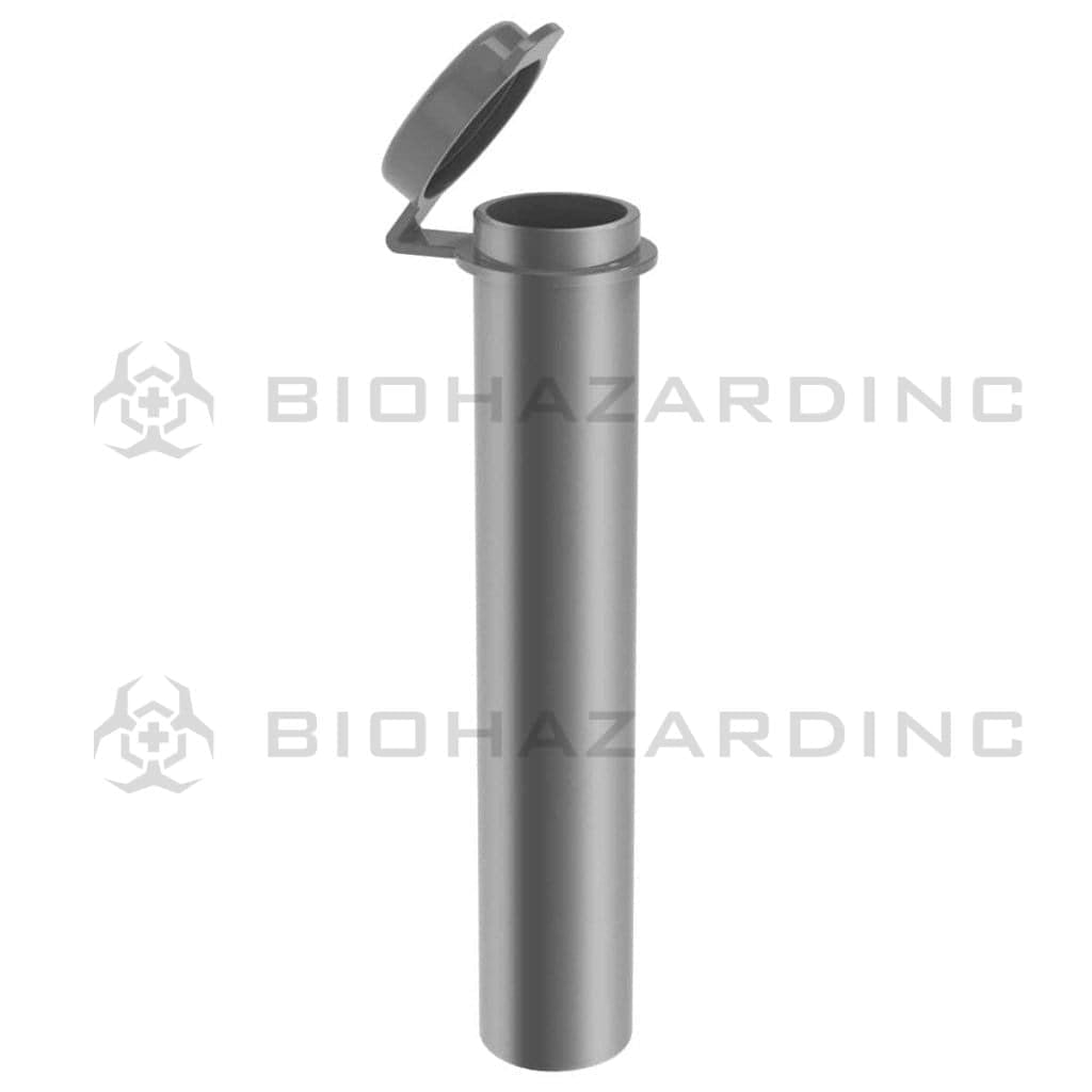 Pre-Roll Tubes | Pop Top Opaque Plastic Pre-Roll Tubes | 95mm - Silver - 600 Count Joint Tube Biohazard Inc   