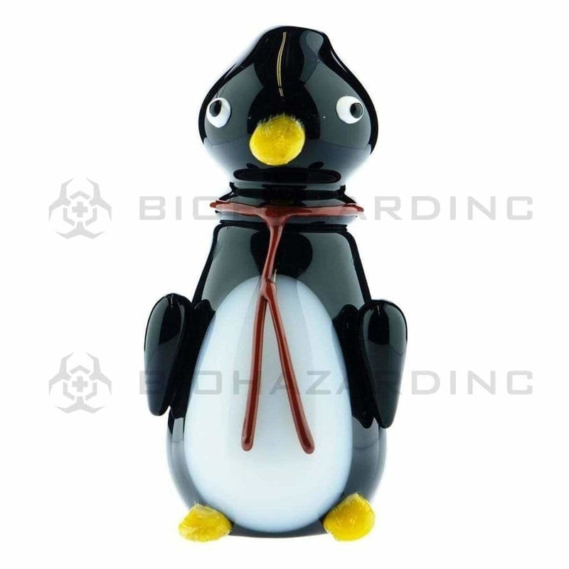 Novelty | Penguin Glass Hand Pipe | 4.5" - Glass - Black & White Novelty Hand Pipe Biohazard Inc   