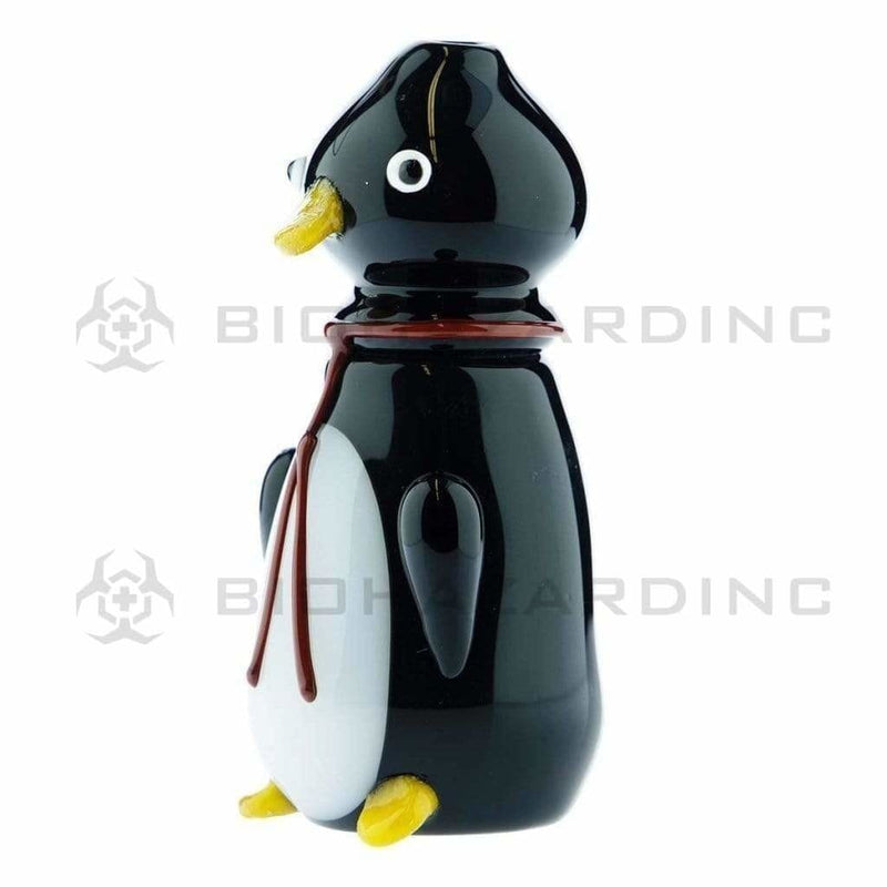 Novelty | Penguin Glass Hand Pipe | 4.5" - Glass - Black & White Novelty Hand Pipe Biohazard Inc   