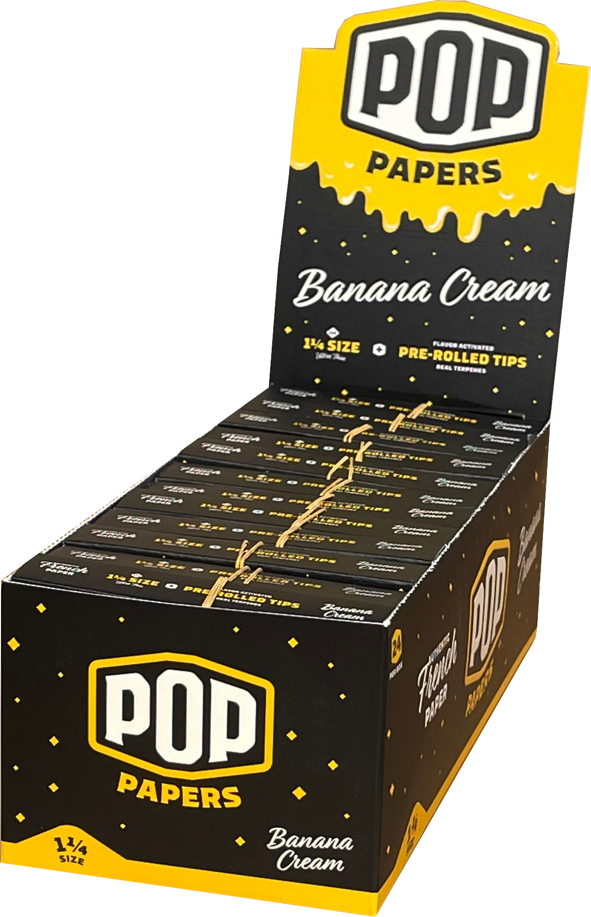 Pop Papers | Wholesale Ultra Thin 1¼ Rolling Paper w/ Flavor Filter Tips | 78mm - 24 Count - Various Flavors Rolling Papers Biohazard Inc   