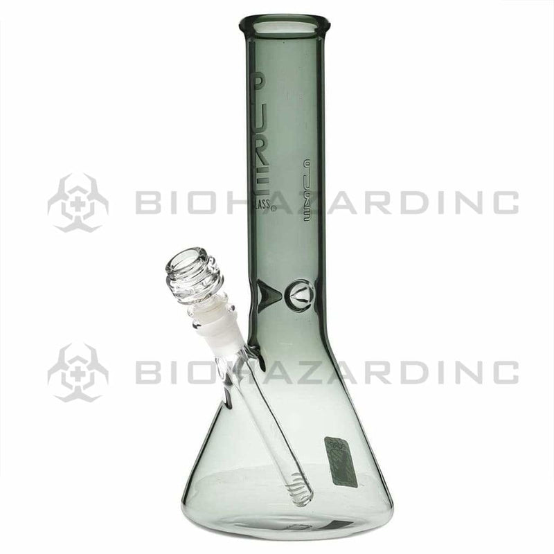 PURE Glass | Classic Beaker Water Pipe | 12" - 14mm - Various Colors Glass Bong Pure Glass Smoke Black  