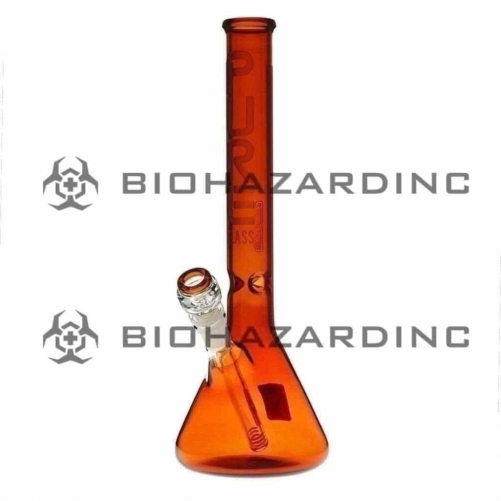 PURE Glass | Classic Beaker Water Pipe | 14" - 14mm - Various Colors Glass Bong Pure Glass Amber  