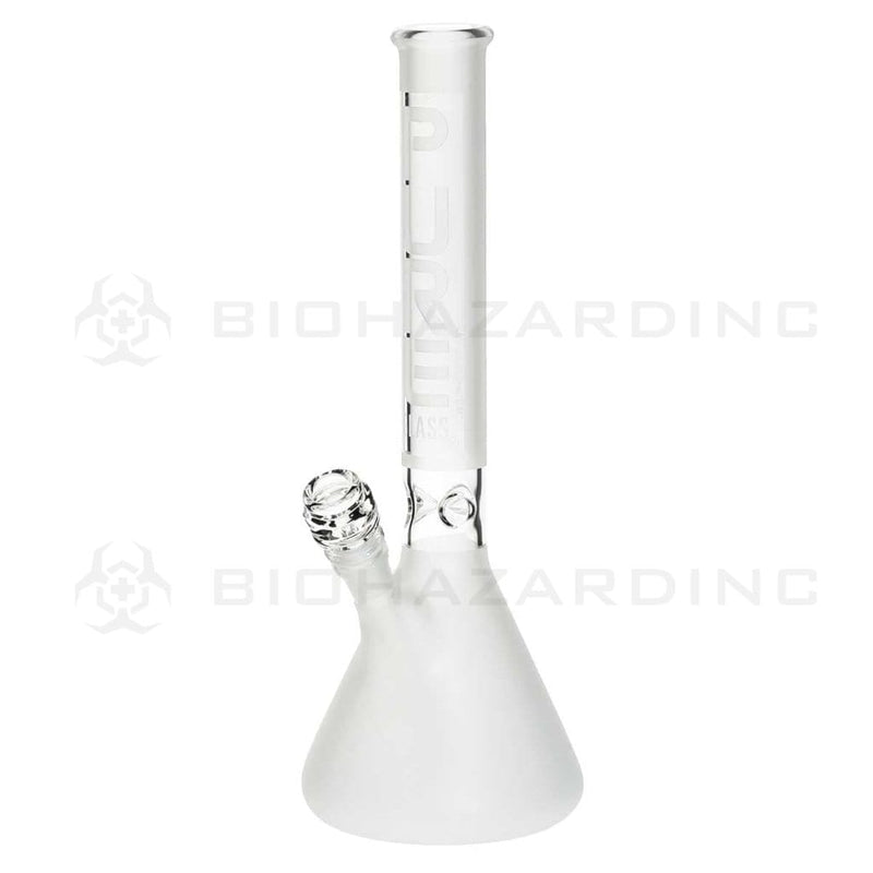 PURE Glass | Classic Beaker Water Pipe | 14" - 14mm - Various Colors Glass Bong Pure Glass Clear Frost  