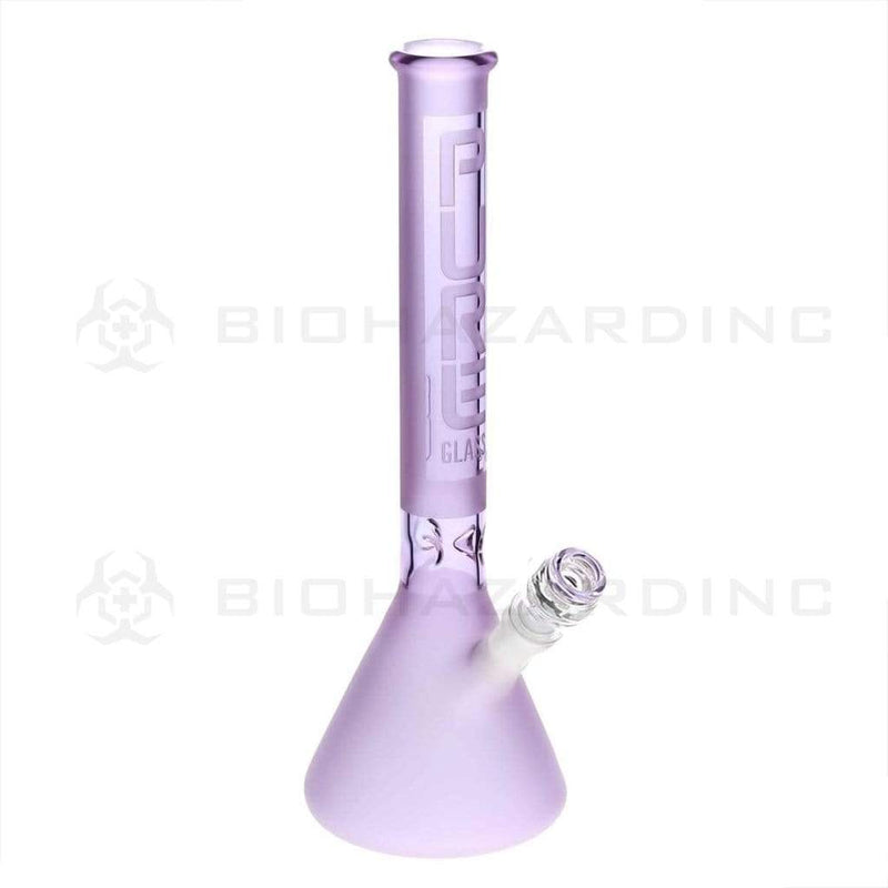 PURE Glass | Classic Beaker Water Pipe | 14" - 14mm - Various Colors Glass Bong Pure Glass Purple Frost  