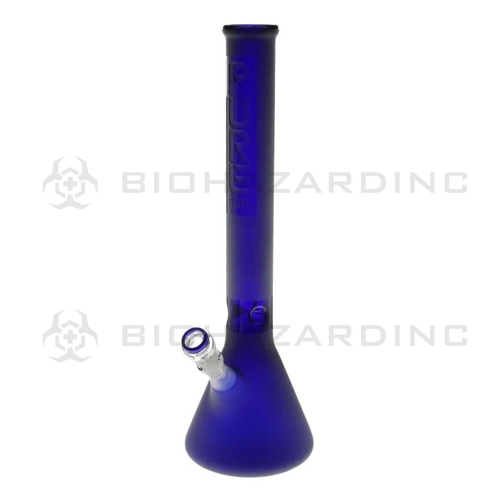PURE Glass | Classic Beaker Water Pipe | 18" - 14mm - Various Colors Glass Bong Pure Glass Blue Frost  