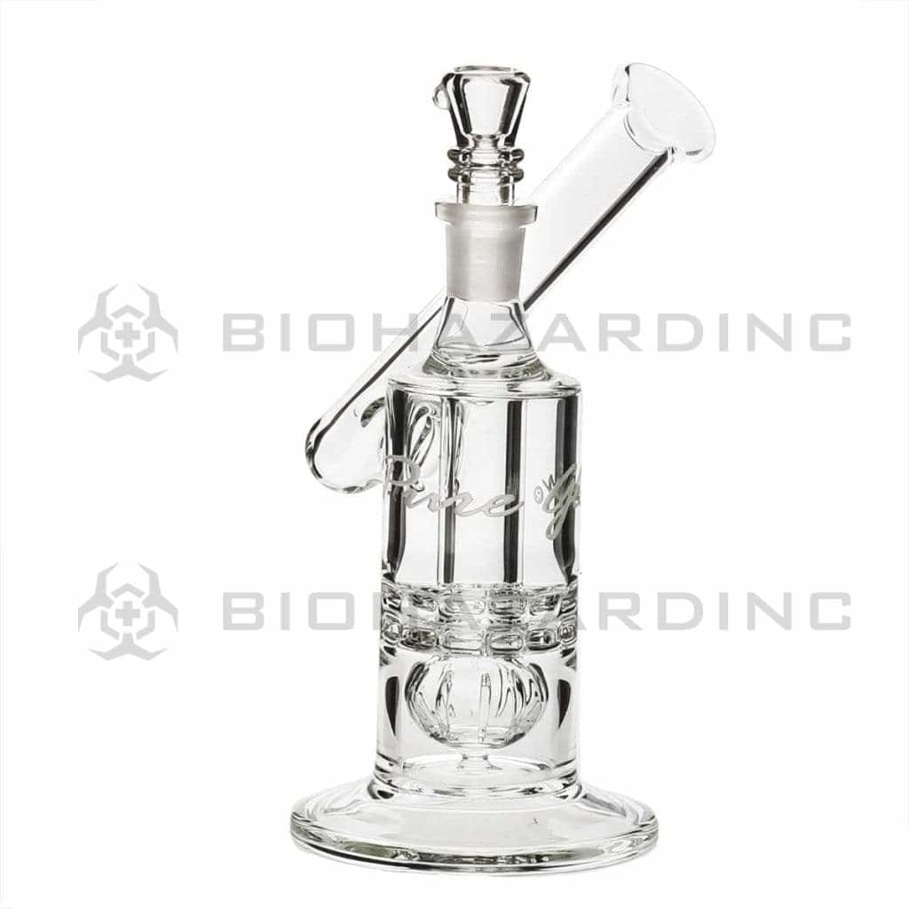 Pure Glass | Mini Sidecar Torus Percolator Martini Water Pipe | 8" - 14mm - Clear - Various Joints Glass Bong Pure Glass Female  