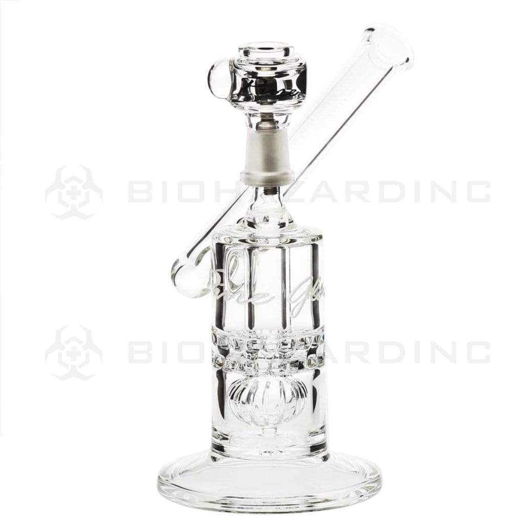 Pure Glass | Mini Sidecar Torus Percolator Martini Water Pipe | 8" - 14mm - Clear - Various Joints Glass Bong Pure Glass Male  