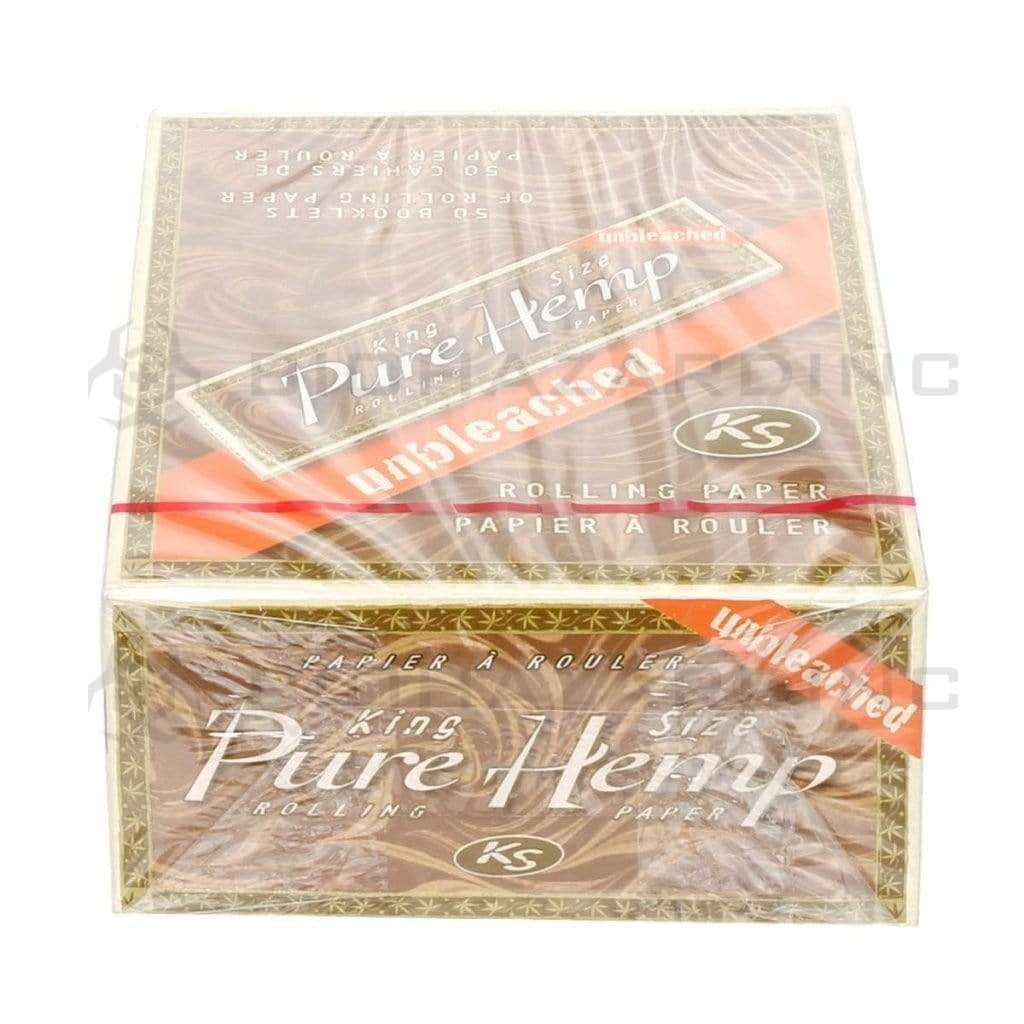 Pure Hemp | 'Retail Display' Rolling Papers King Slim Size | 110mm - Natural Brown Paper - 50 Count Rolling Papers Pure Hemp   