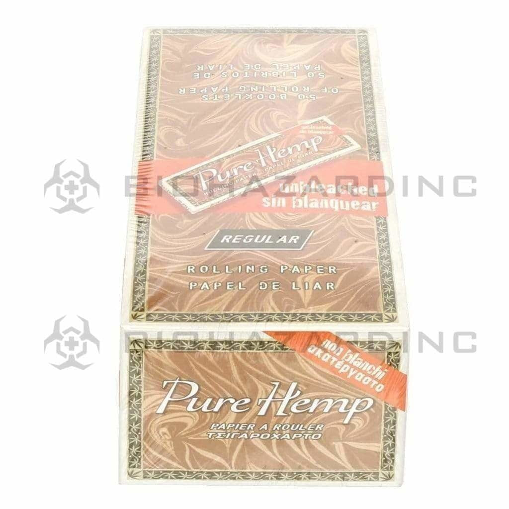Pure Hemp | 'Retail Display' Rolling Papers Single Wide Size | 70mm - Natural Brown Paper - 50 Count Rolling Papers Pure Hemp   