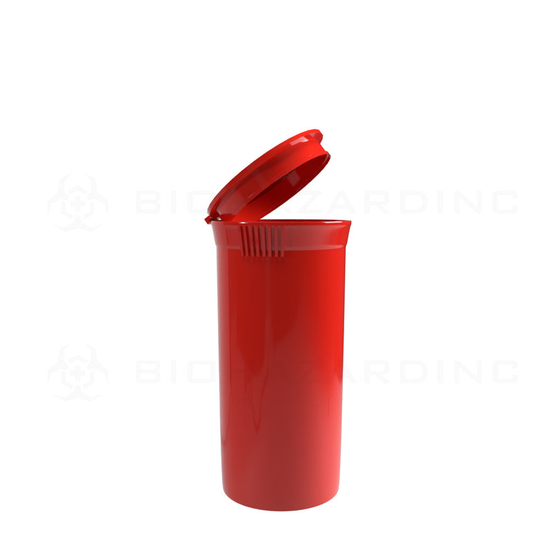 Plastic Pop Top Bottles | 13 Dram - 2 Grams - 315 Count - Various Colors Pop Top Bottle Biohazard Inc Opaque Red  