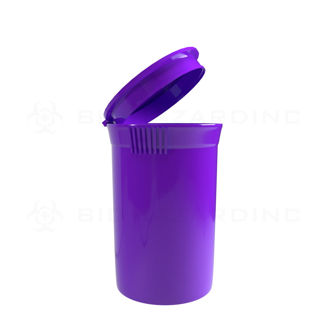 Plastic Pop Top Bottles | 30 Dram - 7 Grams - 160 Count - Various Colors Pop Top Bottle Biohazard Inc Opaque Purple  