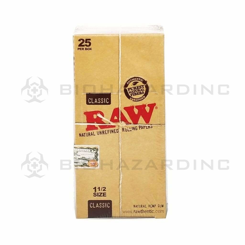 Raw® | Wholesale Rolling Papers | Classic - Unbleached Brown - 25 Count - Various Sizes Rolling Papers Raw 1 ½- 78mm  