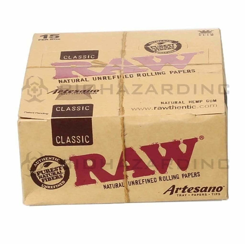 RAW® | 'Retail Display' Rolling Papers | Classic Artesano - Unbleached Brown - Various Sizes Rolling Papers Raw King Slim - 110mm - 50 Count  