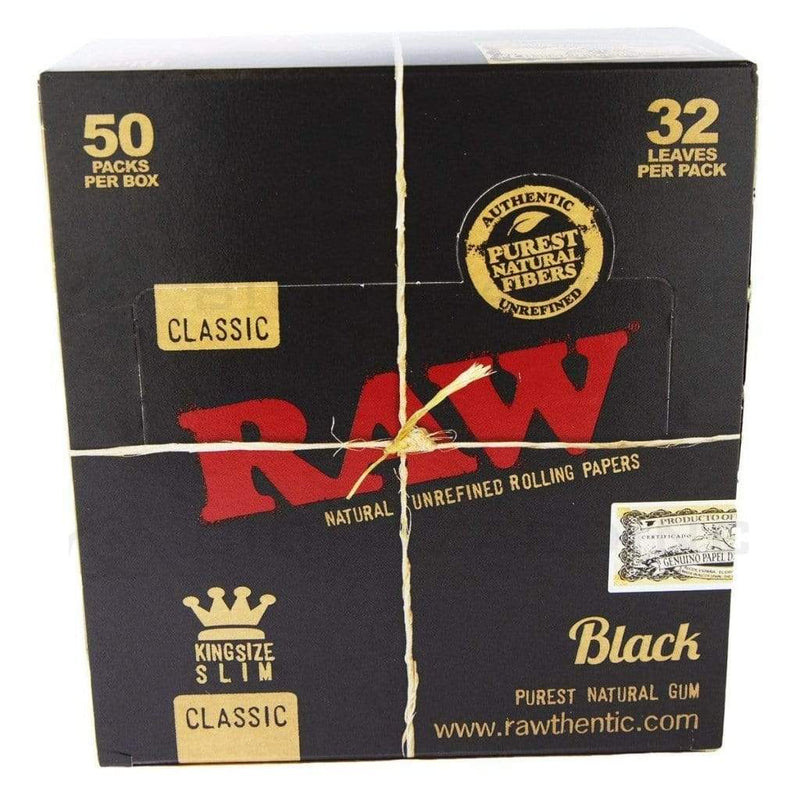 RAW® | 'Retail Display' Black Unbleached Rolling Papers | Classic - Unbleached Brown - Various Sizes Rolling Papers Raw King - 110mm - 32/Pack -50 Count  