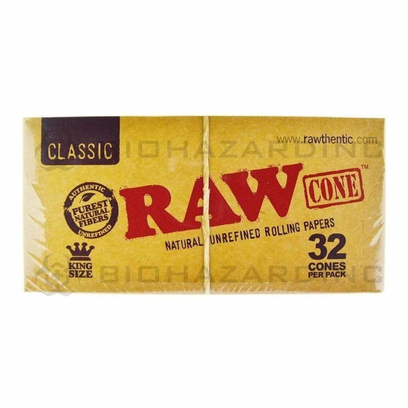 Raw® | Wholesale Pre-Rolled Cones King Size | 110mm - Unbleached Brown - Various Counts Pre-Rolled Cones Raw 12 Count - 32/Pack  