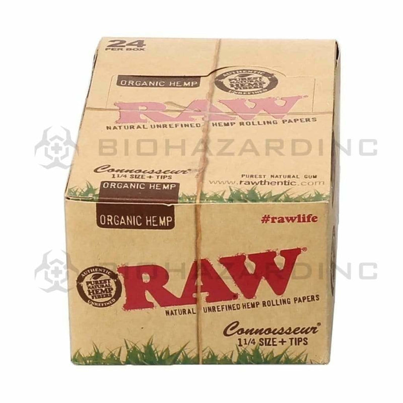 RAW® | 'Retail Display' Organic Rolling Papers w/ Tips | Organic Brown - 24 Count - Various Sizes Rolling Papers + Tips Raw 1¼ - 78mm  