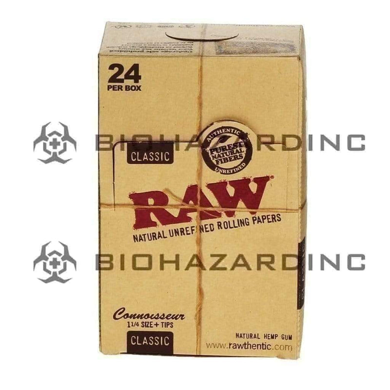 RAW® | 'Retail Display' Rolling Papers + Tips | Unbleached Brown - 24 Count - Various Sizes Rolling Papers + Tips Raw 1 1/4" - 78mm  