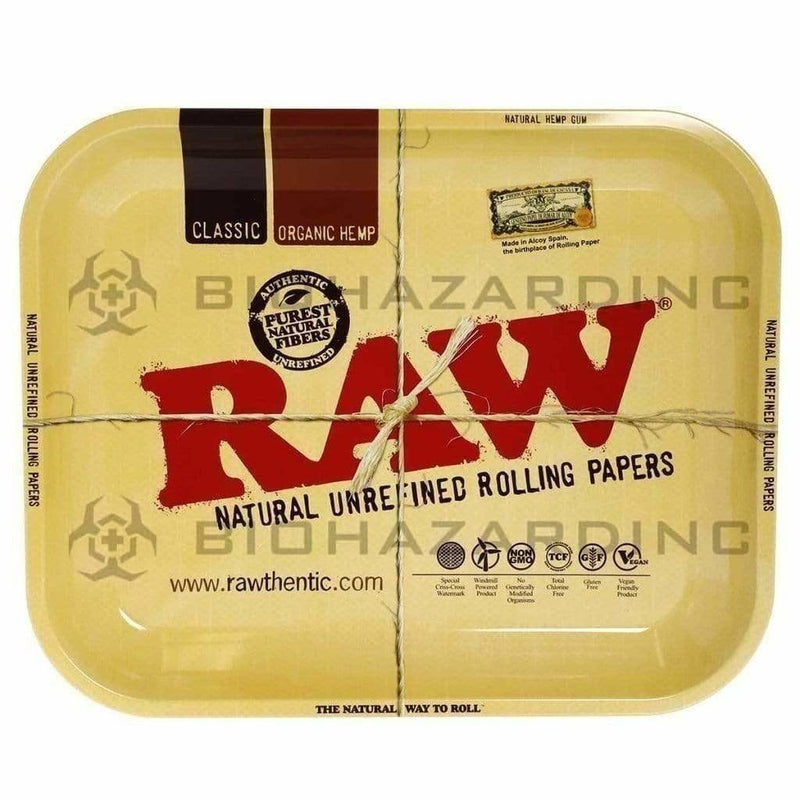RAW® | Rolling Tray - Classic Logo | Metal - Various Sizes Rolling Tray Biohazard Inc 13in x 11in - Large  