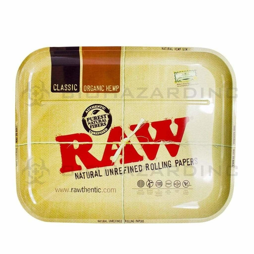 RAW® | Rolling Tray - Classic Logo | Metal - Various Sizes Rolling Tray Biohazard Inc 20in x 15in - XXL  