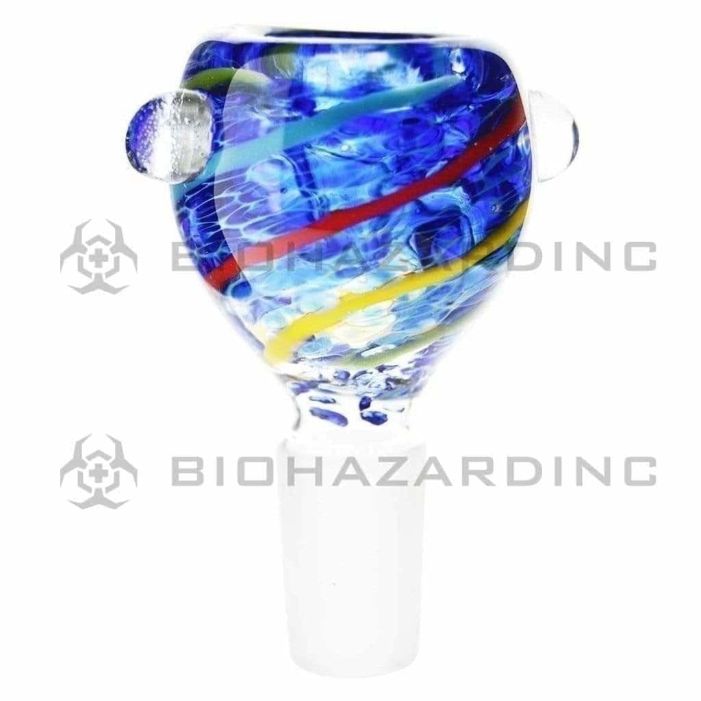 Bowl | Reversal Color w/ Multi Stripe Bowl | 14mm - Assorted Colors Glass Bowl Biohazard Inc   