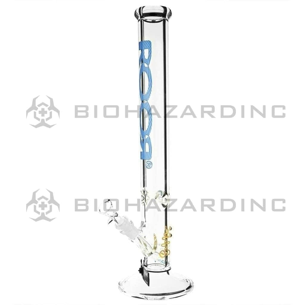 RooR® | Classic Straight Water Pipe | 18" - 14mm - Blue Logo Glass Bong Roor   