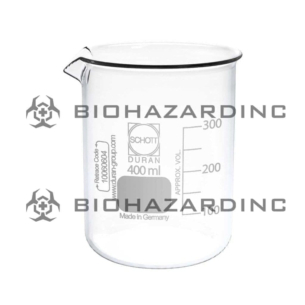 Scientific Beaker - 400ml Scientific Lab Beaker Biohazard Inc   
