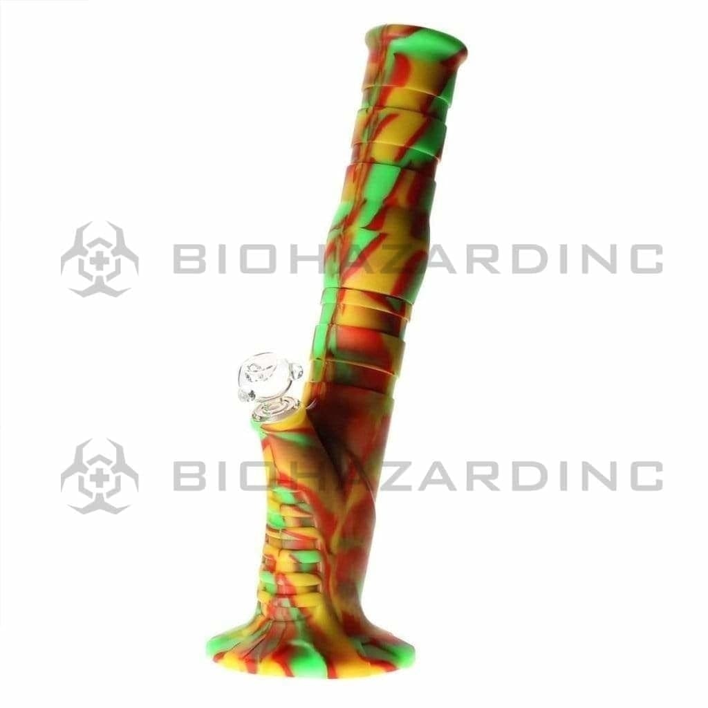 Water Pipe | Tilted Straight Silicone | 12" - 14mm - Various Colors Bong Biohazard Inc Rasta  