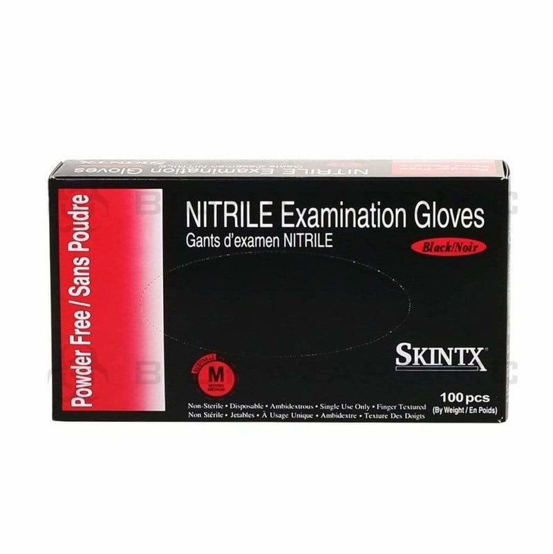SKINTX | Nitrile Powder-Free Gloves | Black - Various Sizes Gloves Skintx Medium - 100 Count  