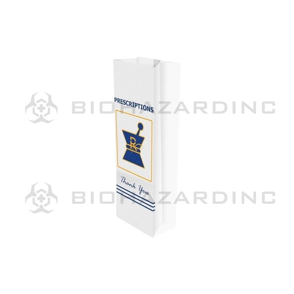 Pharmacy Prescription Exit Bags  | Small - 3.5" x 10" | Kraft - 1000 Count RX Bag Biohazard Inc   