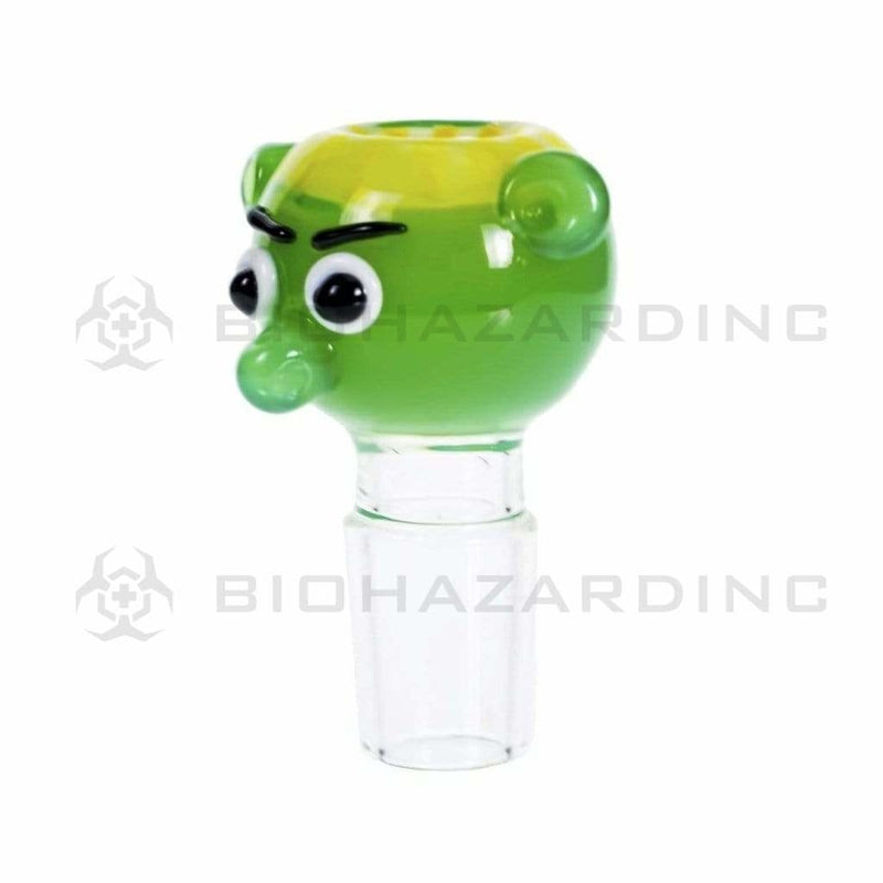 Novelty | Smurf look alike Bowl | 19mm - Glass - Green 19mm Bowl Biohazard Inc   