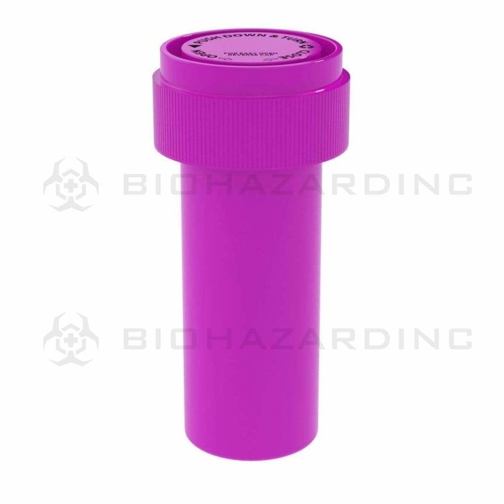 Child Resistant | Opaque Pink Reversible Cap Vials | 8 Dram - 1 Gram - 410 Count Reversible Cap Vial Biohazard Inc   