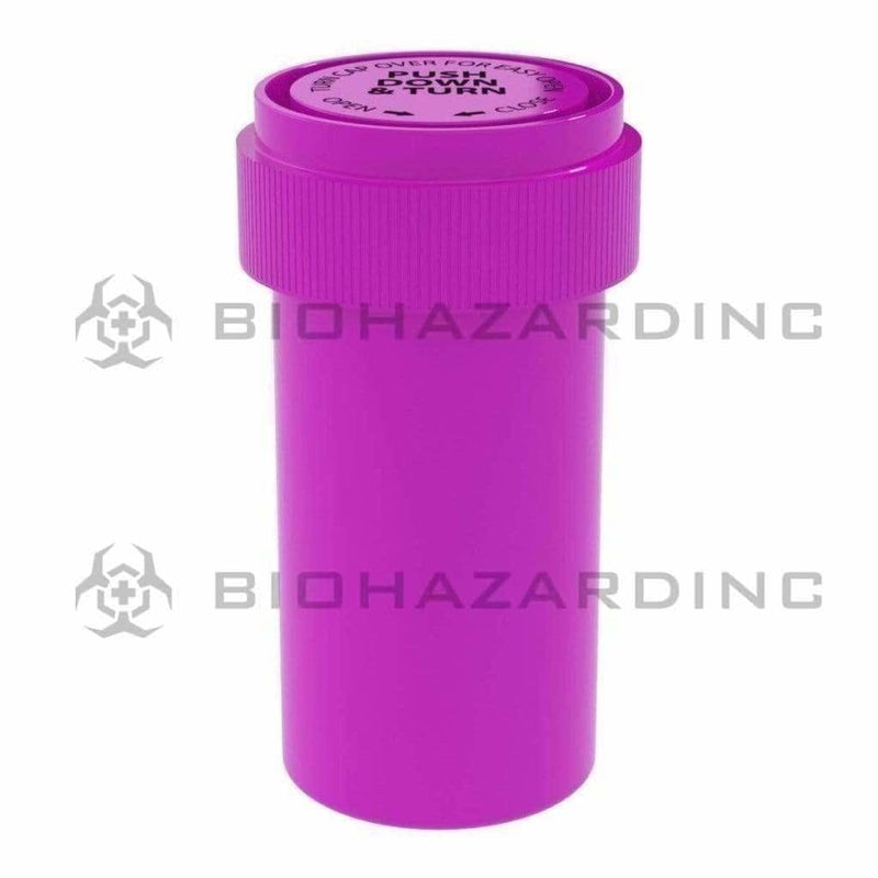 Child Resistant | Opaque Pink Reversible Cap Vials | 13 Dram - 2 Grams - 275 Count Reversible Cap Vial Biohazard Inc   